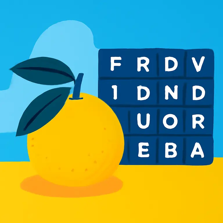 Frutas y palabras clave - portada del puzzle