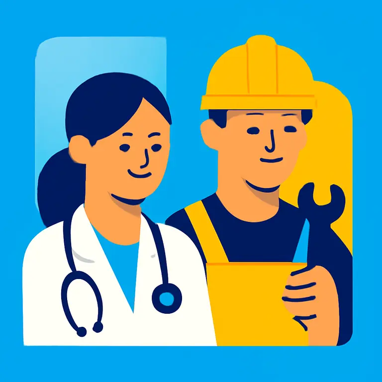 Profesiones y roles diversos - portada del puzzle