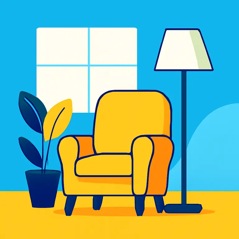 Espacios y muebles en - portada del puzzle