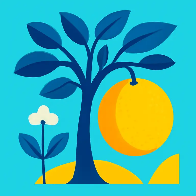 Frutos y árboles curiosos - portada del puzzle