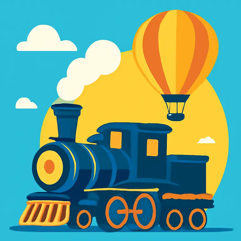 Medios de transporte antiguos - portada del puzzle