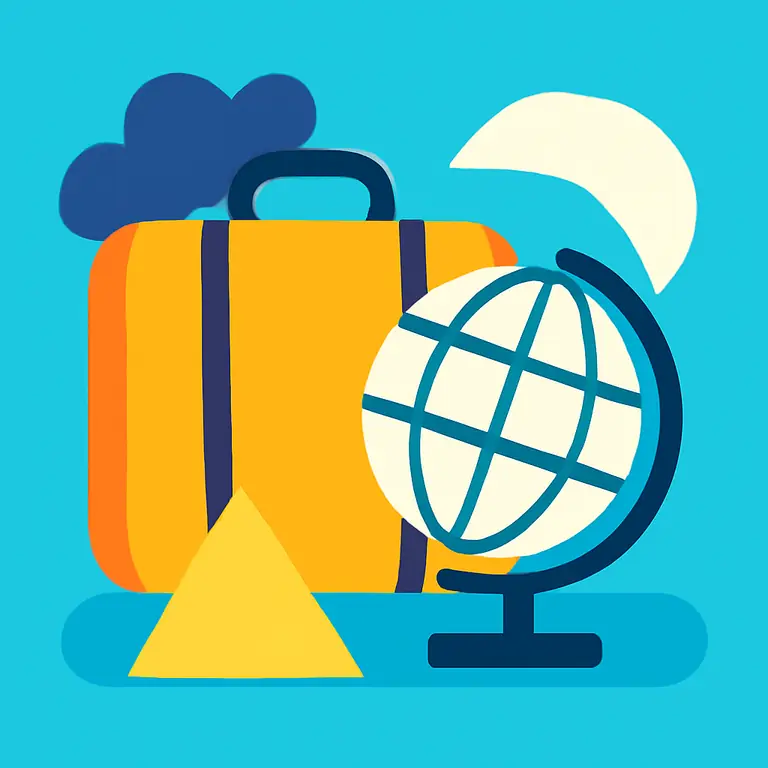 Путешествия и фигуры - обложка пазла