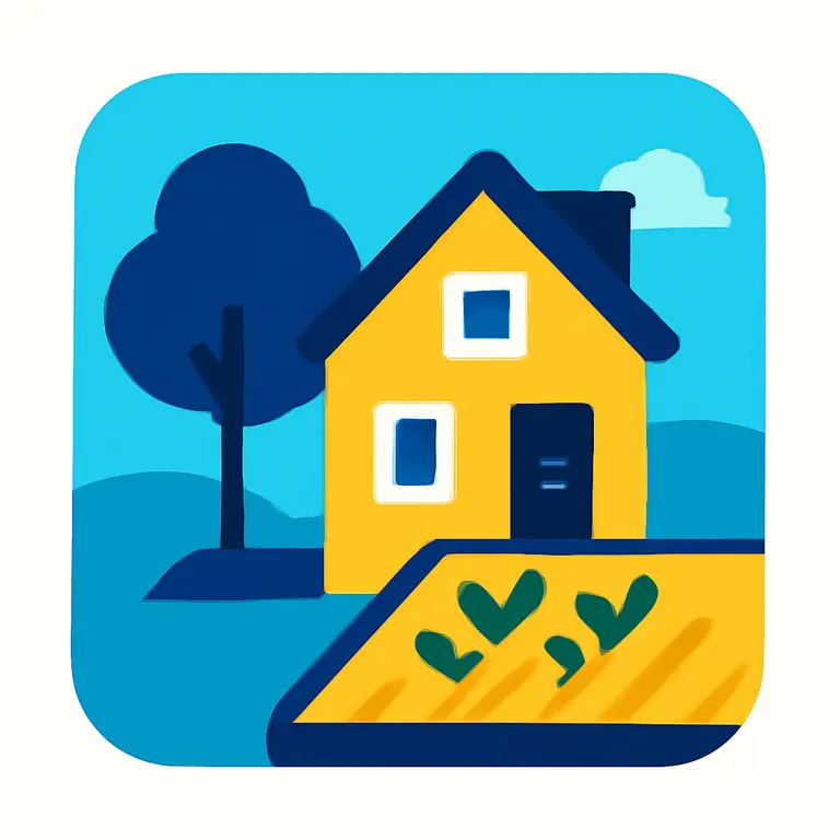 Деревенские постройки и участки - обложка пазла