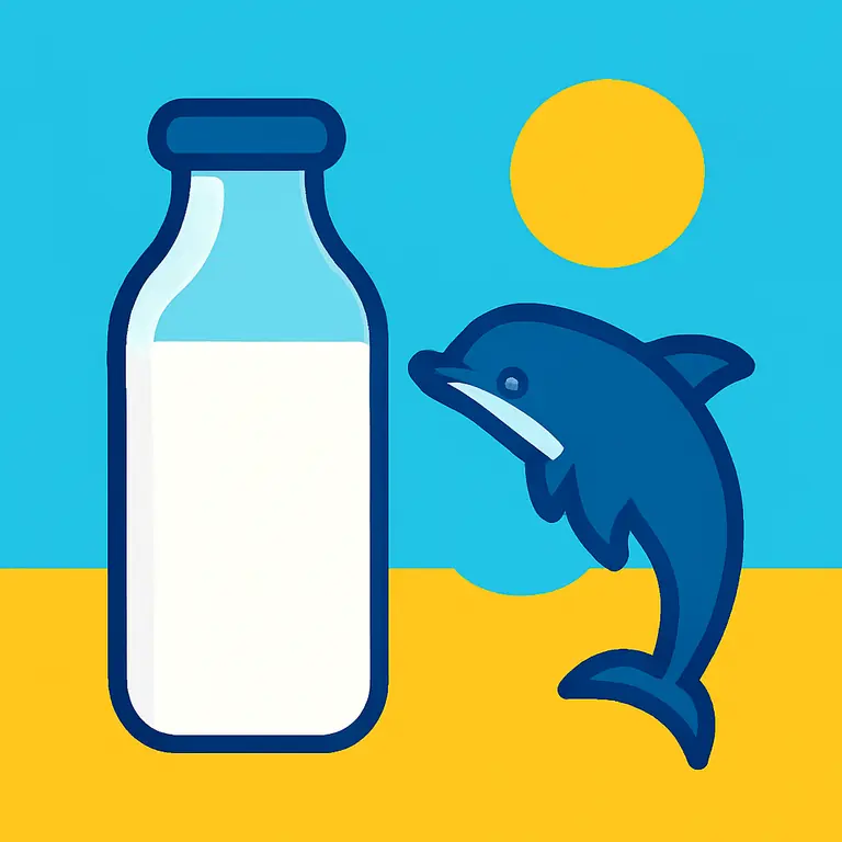 Leche y Delfín - portada del puzzle