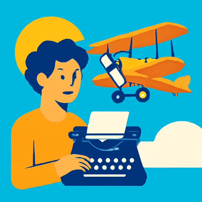 Guionista y Biplano - portada del puzzle