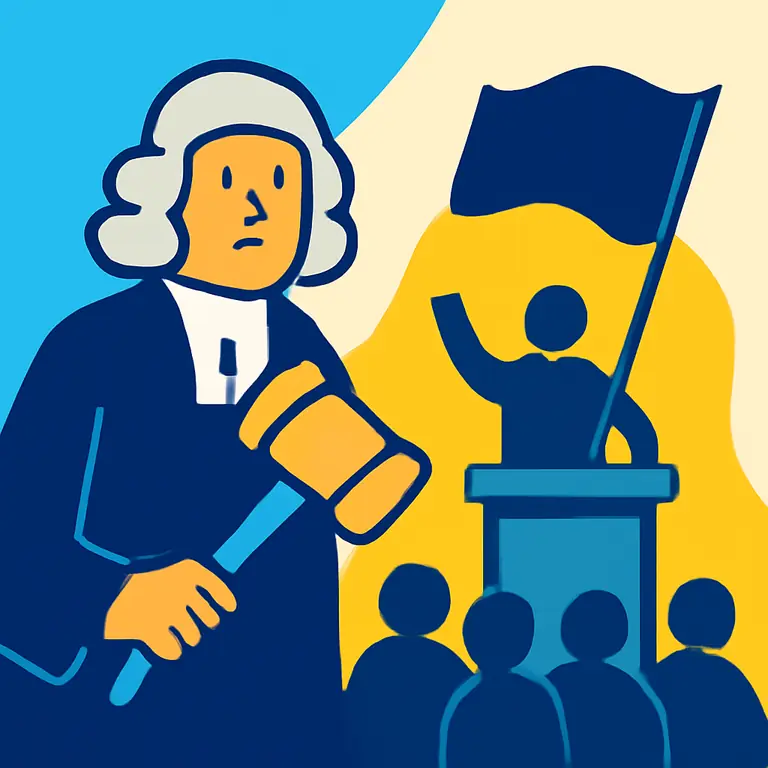 Juez y Mitin - portada del puzzle