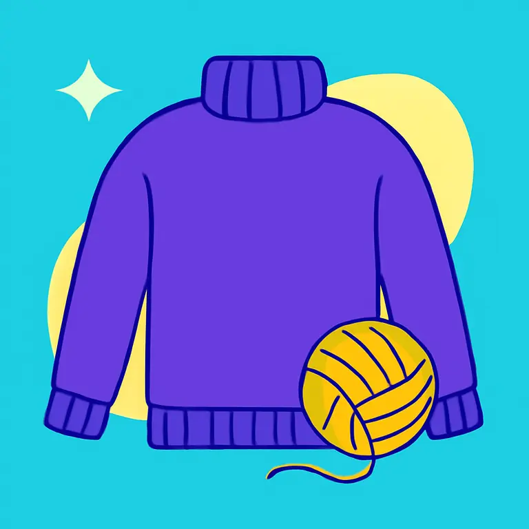 Фиолетовый свитер - обложка пазла