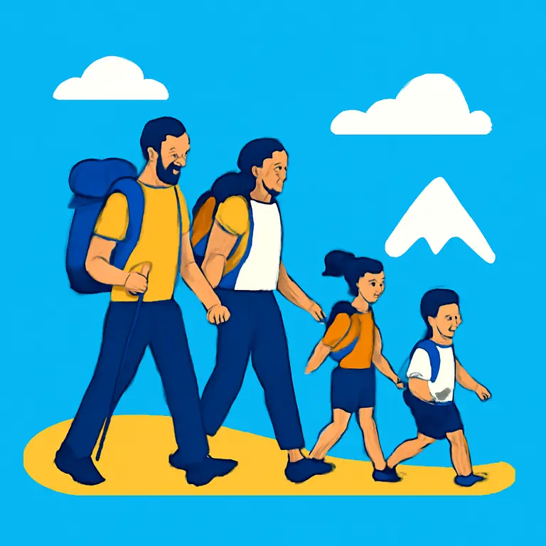 Семейный поход - обложка пазла