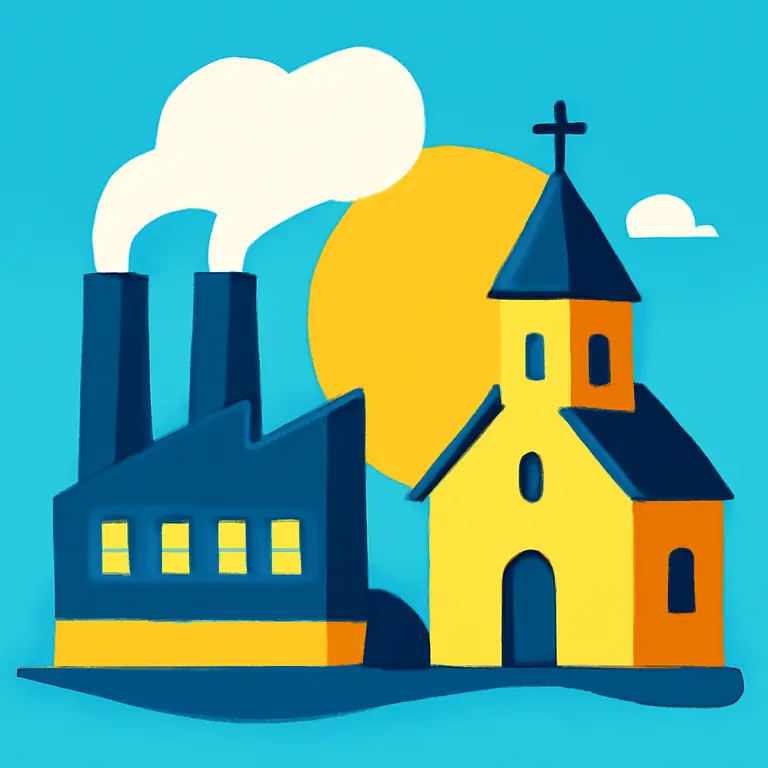 Завод и Церковь - обложка пазла