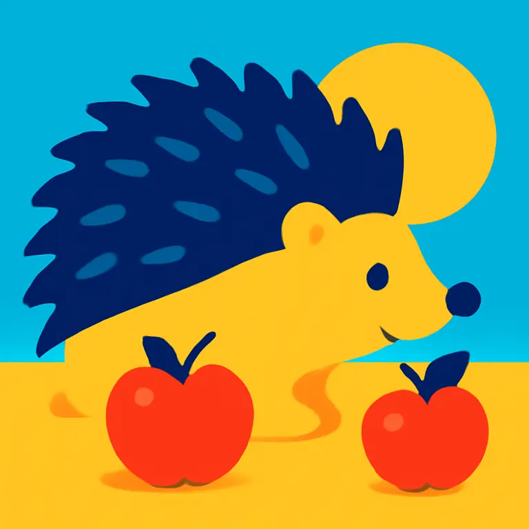 Ежик и яблоки - обложка пазла