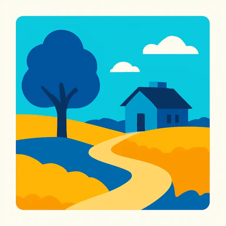 Деревенская тропа - обложка пазла