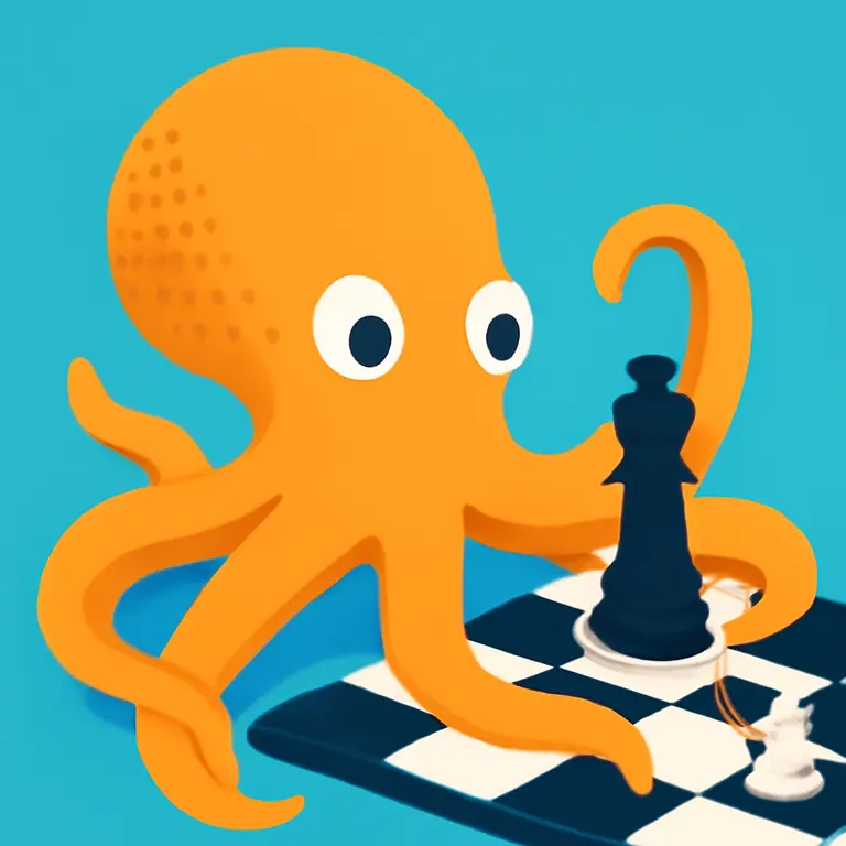 Осьминог и шахматы - обложка пазла