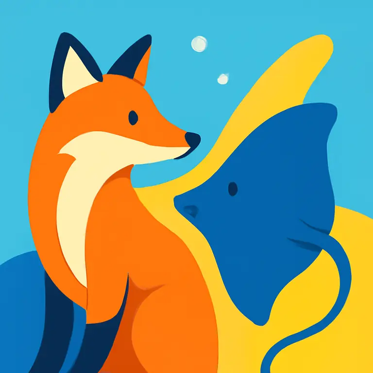 Лис и Скат - обложка пазла