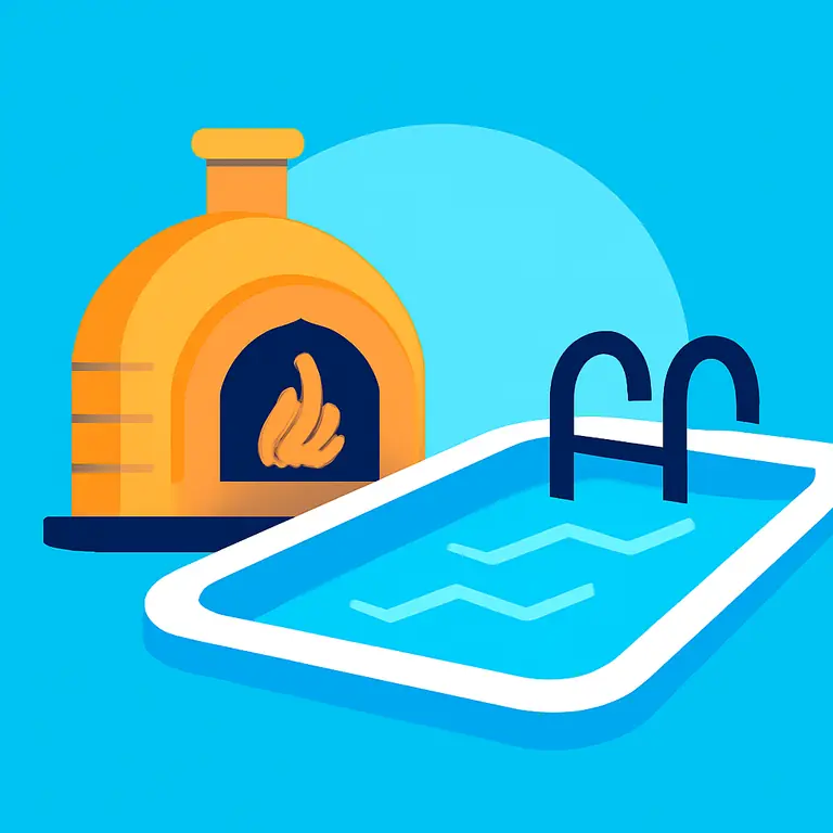 Печь и бассейн - обложка пазла