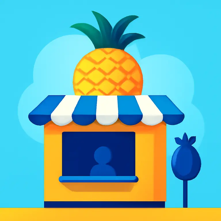 Ананасовый киоск - обложка пазла