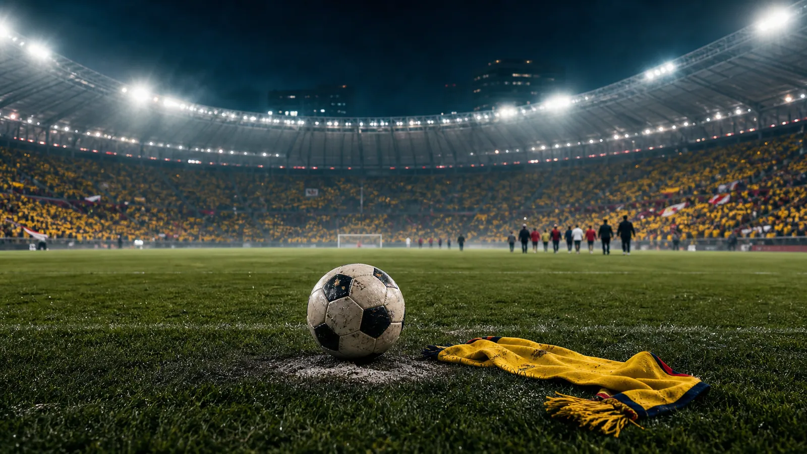 Ilustración editorial de un balón en el punto penal tras la eliminación de Colombia ante Suiza en el Mundial 2026