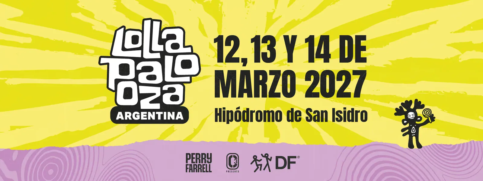 Anuncio oficial de Lollapalooza Argentina: 12, 13 y 14 de marzo de 2027 en el Hipódromo de San Isidro.